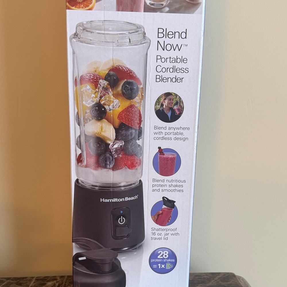 Hamilton Beach Blend Now Portable Cordless Blender - Black and Clear BRAND NEW